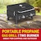 Lifemaster Black Portable Gas Grill, Dual 10,000 BTU Burners, 275 Sq.In, Push Start, Thermometer, BBQ/Camping LMGRBLACK - alternate 4