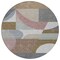 Homeroots 8' Brown Ivory And Mauve Round Geometric Washable Indoor Outdoor Area Rug 616732 - alternate 5