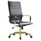 Leisuremod Harris High-Back Faux Leather Office Chair with Gold Frame, Black HOTG19BLL - alternate 1