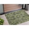 Homeroots 3' X 5' Olive Green and Dark Green Oriental Washable Non Skid Indoor Outdoor Area Rug 563775 - alternate 1