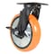 Vestil Polyurethane Swivel With Brake Caster 8 In. Diameter x 2 In. Width 925 lb Orange/Silver CST-E6-8X2PUP-SWB - alternate 4
