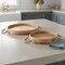 Homeroots Set of Two Brown Round Solid Wood Serving Trays With Handles 574199 - alternate 11