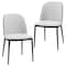 Leisuremod Tule Dining Side Chair with Velvet Seat and Steel Frame, Black/Platinum Blue, 2PK TCBL18BU2 - alternate 1