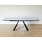 Homeroots 63" Clear And Black Glass And Metal Drop Leaf Pedestal Base Dining Table 488514 - alternate 4