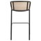 Leisuremod Ervilla Wicker Bar Stool with Fabric Seat and Black Powder Coated Steel Frame, Grey, 2PK EBBL-31GR2 - alternate 5