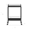 Homeroots 23" Black Steel and Wood Rolling Bar Cart 530446 - alternate 7