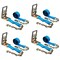 Mytee Products 4PK 3inx30ft Ratchet Strap w/Chain Anchor 5000 Lbs WLL for Flatbed Trailer - Blue, 4PK RS330C-Bx4 - alternate 1
