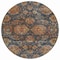 Homeroots 8' Navy Blue Brown And Terra Cotta Round Damask Washable Indoor Outdoor Area Rug 603601 - alternate 4