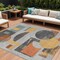 Homeroots 9' X 12' Gray Gold And Orange Geometric Washable Indoor Outdoor Area Rug 618026 - alternate 1
