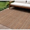 Homeroots 8' X 10' Orange And Taupe Striped Washable Indoor Outdoor Area Rug 610561 - alternate 1