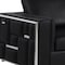 Homeroots 89" Black Italian Leather Sofa With Silver Legs 534162 - alternate 9
