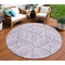 Homeroots 8' Lavender And Ivory Round Geometric Washable Indoor Outdoor Area Rug 613015 - alternate 1