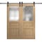 Sartodoors Modern Double Barn Door 36 x 84 inches, Ego 5011 Natural Oak, 13FT Rail Track Set, Solid Panel In EGO5011DB-SNA-3684 - alternate 1