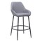 Homeroots Set of Two 30" Gray And Black Fabric And Steel Bar Height Bar Chairs 555716 - alternate 6
