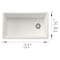 Blanco Inteos SILGRANIT 33in Single Bowl Reversible Undermount Workstation Kitchen Sink - White 443314 - alternate 4