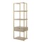 Homeroots 68" Cream Stainless Steel Four Tier Etagere Bookcase with a drawer 544740 - alternate 1