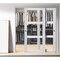 Sartodoors Sliding Closet 3 Lites Bypass Doors, Lucia 2555 White Silk with Clear Glass, Sturdy Rails Moldings LUCIA2555DBD-WS-36 - alternate 4