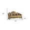 Homeroots 89" Bone Faux Leather Sofa And Toss Pillows With Gold Legs 490995 - alternate 3