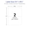 Avery Inkjet Label, 8 1/2 in Label W, 5 1/2 in Label H, 2 Labels per Sheet White 727828126 - alternate 5