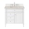 James Martin Vanities Brittany 36" Single Vanity in Bright White, w/ 3 CM Siberian Silestone Top 655-V36-BW-3SFR - alternate 1