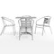 Flash Furniture Square Table Set, Aluminum, Plastic, Stainless Steel, Grey TLH-ALUM-32SQ-017BCHR4-GG - alternate 11