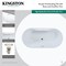 Kingston Brass 55" Acrylic Oval Double Ended Freestanding Tub with Drain, Glossy White/Polished Nickel VT7DE552823C426 - alternate 3