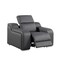Homeroots 41" Dark Gray Italian Leather Wall Hugger Recliner With USB 634542 - alternate 3