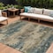 Homeroots 9' X 12' Teal Blue And Beige Abstract Washable Indoor Outdoor Area Rug 630943 - alternate 1