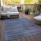 Homeroots 9' X 12' Navy Blue And Gray Striped Washable Indoor Outdoor Area Rug 588104 - alternate 7