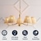 Jonathan Y Libby 30" 5-Light Modern Coastal Sleek Woven Rattan/Iron LED Chandelier, Gold Painting/Light Brown JYL1611A - alternate 3