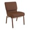Flash Furniture 21"W Church Chair in Brown Fabric w/ Book Rack, 4PK 4-FD-CH0221-4-GV-S0819-BAS-GG - alternate 1