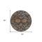 Homeroots 8' Navy Blue Brown And Terra Cotta Round Damask Washable Indoor Outdoor Area Rug 603601 - alternate 5