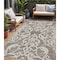 Homeroots 5' X 8' Taupe And Ivory Damask Washable Indoor Outdoor Area Rug 614462 - alternate 1