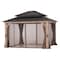 Sunjoy CON HILL 10FT X 12FT HARDTOP WOOD GAZEBO WITH CURTAIN AND NETTING A1020131A0 - alternate 1