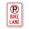 Signmission No Parking Bike Lane Within Pin No Parking Symbol Heavy-Gauge Aluminum, 18" x 24", A-1824-25051 A-1824-25051 - alternate 1