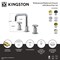 Kingston Brass Widespread Bathroom Faucet with Push Pop-Up Drain, Polished Nickel KS1416RNX - alternate 3