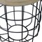 Homeroots 24" Natural and Black Solid Wood and Iron Round Frame End Table 488544 - alternate 3