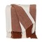Homeroots Burnt Orange Woven Cotton Striped Throw Blanket 478679 - alternate 3
