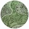Homeroots 8' Olive Green Charcoal And Gray Round Floral Medallion Washable Indoor Outdoor Area Rug 603187 - alternate 4