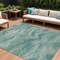 Homeroots 8' X 10' Teal Blue And Ivory Abstract Washable Indoor Outdoor Area Rug 631320 - alternate 1