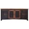 Homeroots 70" Black Solid Wood Cabinet Enclosed Storage Distressed TV Stand 528710 - alternate 1