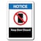 Signmission 10 in Height, Plastic, 10" x 7", ANSI-710NS Keep Door Closed ANSI-710NS Keep Door Closed - alternate 1