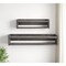 Homeroots Set Of Two Gray Wood Wall Mounted Floating Shelves 634536 - alternate 1
