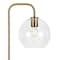 Homeroots 62" Brass Arched Floor Lamp With Clear Transparent Glass Globe Shade 523588 - alternate 6