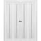 Sartodoors Sliding Closet Double Bi-fold Doors White Solid Core Modern Interior QUADRO4112DBF-WS-72 x 96 (4* 18x96) - alternate 1