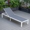 Leisuremod Marlin Patio Chaise Lounge Chair with White Aluminum Frame, Dark Grey MLW-77DGR - alternate 4
