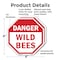 Signmission Danger Wild Bees, 6 inch X 6 inch, Plastic Sign, 2PK OC-P-2PACK-6-22 - alternate 5