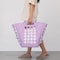Basicwise Flexible Plastic Laundry Basket - Square Storage Hamper with Side Handles for Easy Carrying QI003857.L.PUR - alternate 4