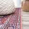 Jonathan Y Cirali Ornate Large Medallion Non-Slip Machine-Washable Red/Navy 5 ft Square Area Rug WSH105A-5SQ - alternate 5