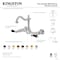 Kingston Brass Two-Handle Wall Mount Bridge Kitchen Faucet, Polished Nickel KS1266PKL - alternate 4